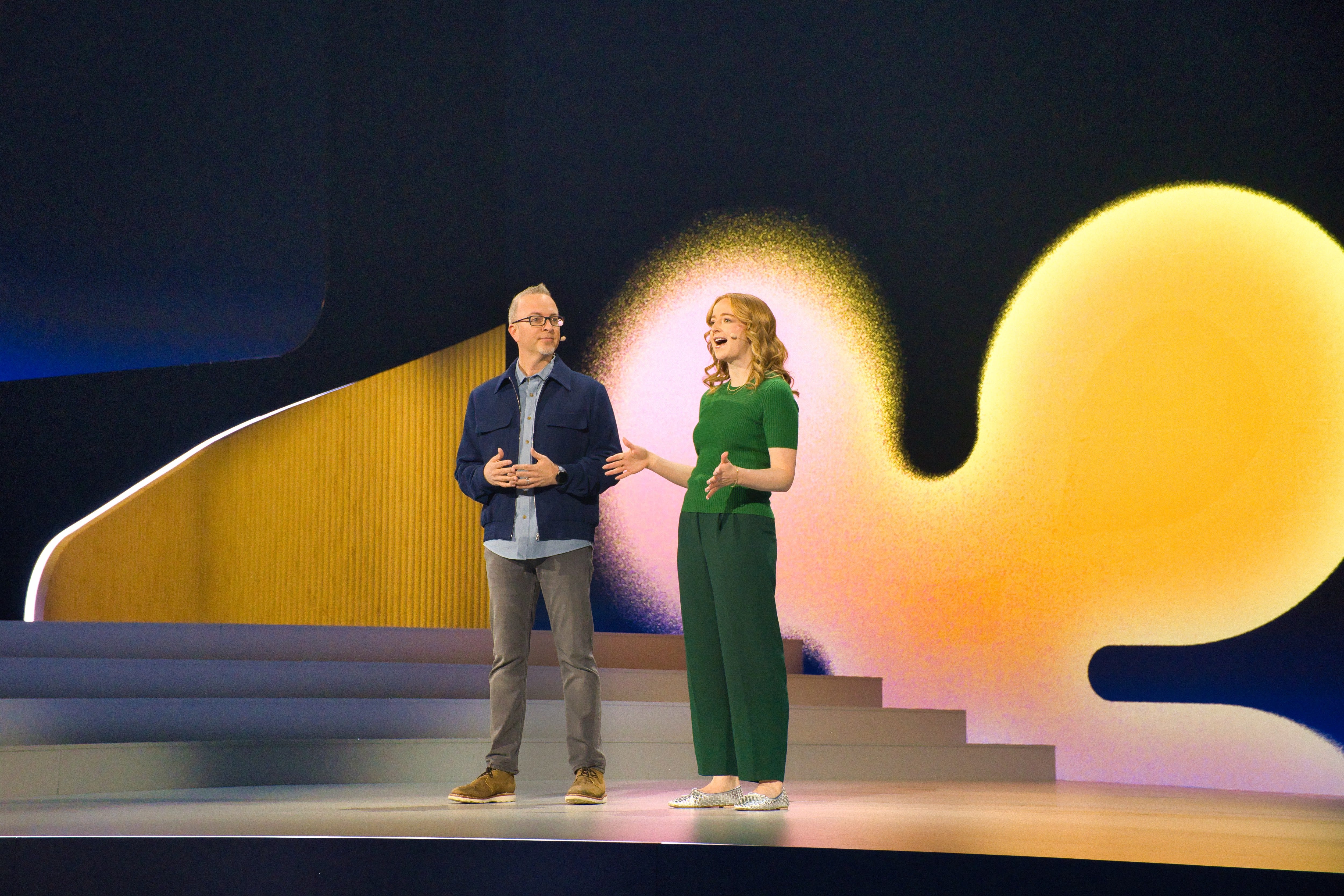 Richard Seroter and Emma Twersky giving the Developer Keynote